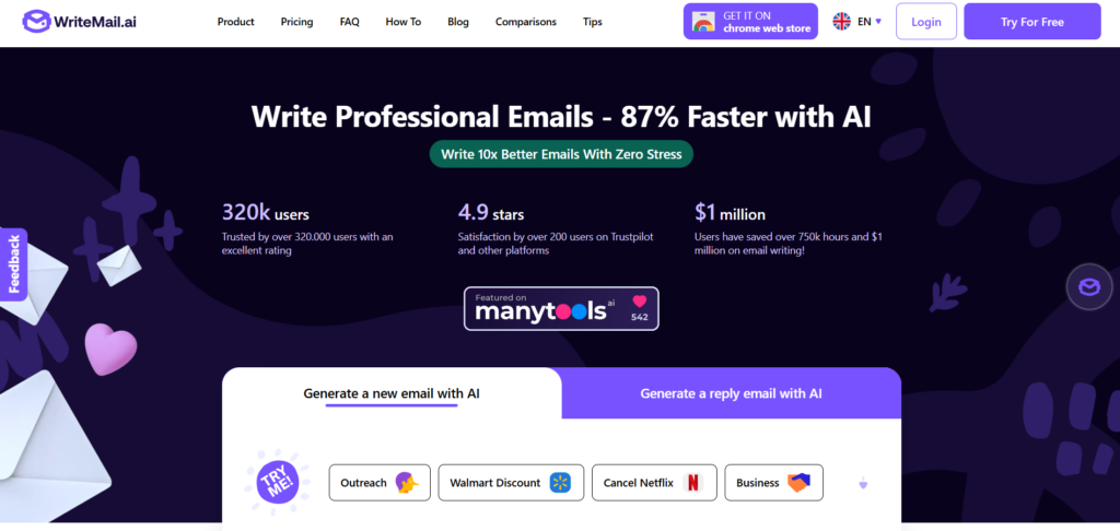 WriteMail Ai email generator