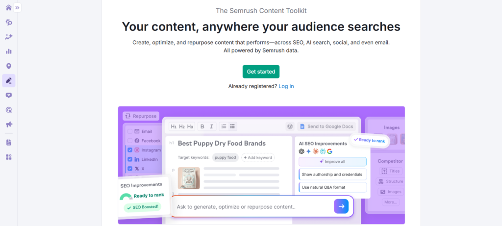 ContentshakeAI from Semrush, one of the best copywriting tools