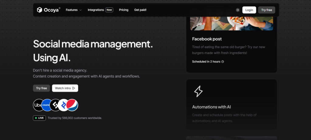 Ocoya AI, one of the best AI tools for social media marketing