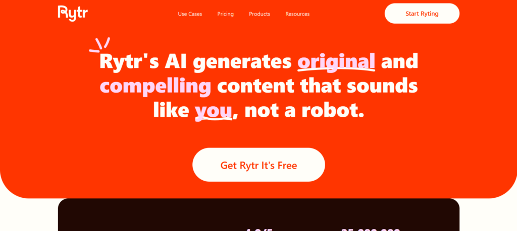Rytr AI, one of the best copywriting tools